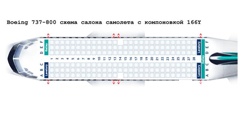 Схема салона Boeing 737 800